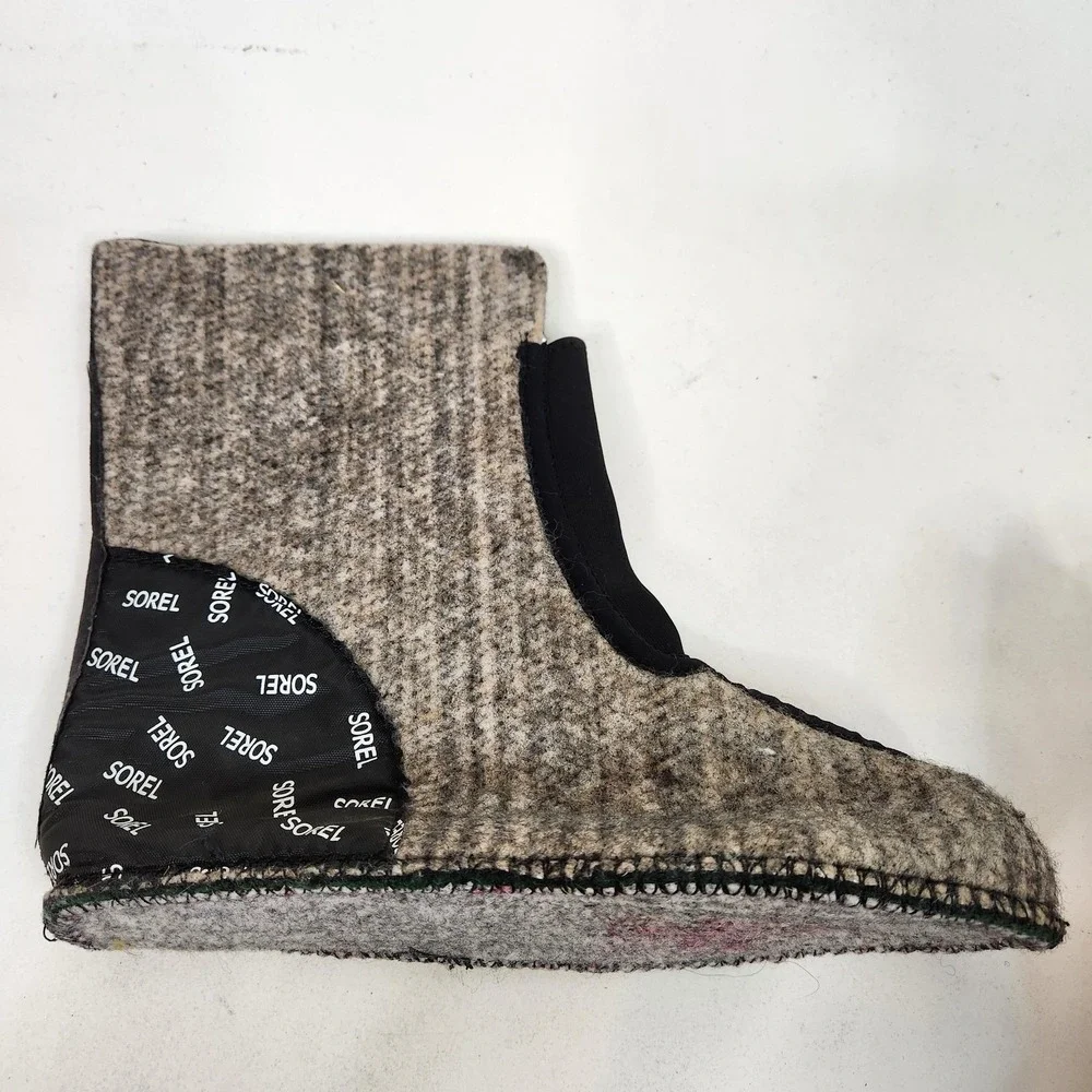 SOREL Storm Racer Powder Storm Boot Liners 6 Gray Wool Felt Removable